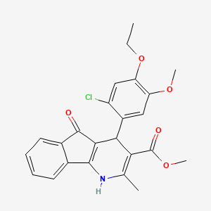 molecular formula C24H22ClNO5 B11615854 methyl 4-(2-chloro-4-ethoxy-5-methoxyphenyl)-2-methyl-5-oxo-4,5-dihydro-1H-indeno[1,2-b]pyridine-3-carboxylate 