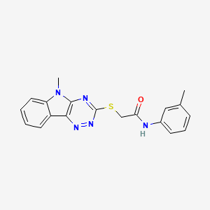 molecular formula C19H17N5OS B11616016 N-(3-methylphenyl)-2-[(5-methyl-5H-[1,2,4]triazino[5,6-b]indol-3-yl)sulfanyl]acetamide 