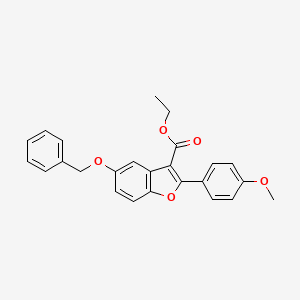 molecular formula C25H22O5 B11616070 Ethyl 5-(benzyloxy)-2-(4-methoxyphenyl)-1-benzofuran-3-carboxylate 
