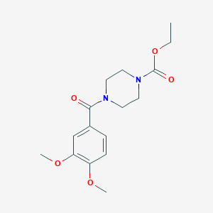molecular formula C16H22N2O5 B11616075 Ethyl 4-(3,4-dimethoxybenzoyl)piperazine-1-carboxylate 
