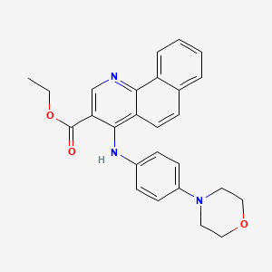 molecular formula C26H25N3O3 B11616240 Ethyl 4-{[4-(morpholin-4-yl)phenyl]amino}benzo[h]quinoline-3-carboxylate 