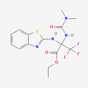 molecular formula C15H17F3N4O3S B11616290 ethyl 2-(1,3-benzothiazol-2-ylamino)-N-(dimethylcarbamoyl)-3,3,3-trifluoroalaninate 