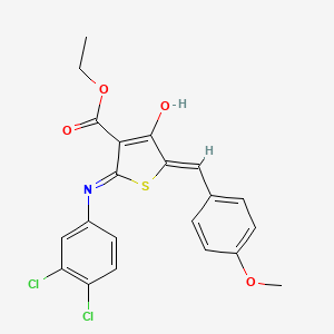 molecular formula C21H17Cl2NO4S B11616316 ethyl (5Z)-2-[(3,4-dichlorophenyl)amino]-5-(4-methoxybenzylidene)-4-oxo-4,5-dihydrothiophene-3-carboxylate 