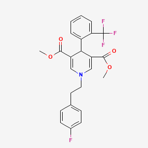 molecular formula C24H21F4NO4 B11616334 Dimethyl 1-[2-(4-fluorophenyl)ethyl]-4-[2-(trifluoromethyl)phenyl]-1,4-dihydropyridine-3,5-dicarboxylate 