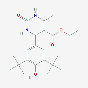 molecular formula C22H32N2O4 B11616351 Ethyl 4-(3,5-di-tert-butyl-4-hydroxyphenyl)-6-methyl-2-oxo-1,2,3,4-tetrahydropyrimidine-5-carboxylate 