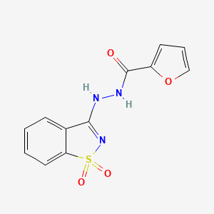 molecular formula C12H9N3O4S B11616404 N'-(1,1-dioxido-1,2-benzothiazol-3-yl)furan-2-carbohydrazide 