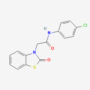 molecular formula C15H11ClN2O2S B11616479 N-(4-chlorophenyl)-2-(2-oxo-1,3-benzothiazol-3(2H)-yl)acetamide 