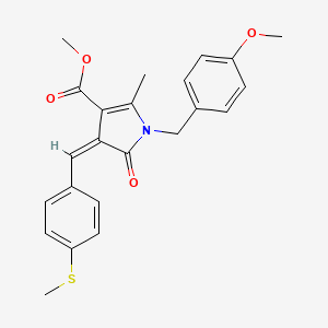 molecular formula C23H23NO4S B11616499 methyl (4Z)-1-(4-methoxybenzyl)-2-methyl-4-[4-(methylsulfanyl)benzylidene]-5-oxo-4,5-dihydro-1H-pyrrole-3-carboxylate 