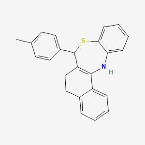 molecular formula C24H21NS B11616670 7-(4-Methylphenyl)-5,6,7,13-tetrahydronaphtho[2,1-c][1,5]benzothiazepine 
