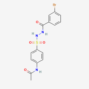 molecular formula C15H14BrN3O4S B11616915 N-(4-{[2-(3-bromobenzoyl)hydrazino]sulfonyl}phenyl)acetamide 