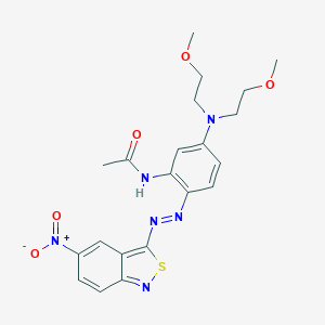molecular formula C21H24N6O5S B011617 Acetamide, N-[5-[bis(2-methoxyethyl)amino]-2-[(5-nitro-2,1-benzisothiazol-3-yl)azo]phenyl]- CAS No. 105076-77-5