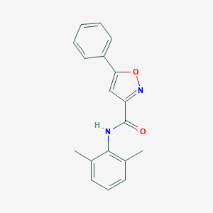 molecular formula C18H16N2O2 B116170 3-Isoxazolecarboxamide, N-(2,6-dimethylphenyl)-5-phenyl- CAS No. 145440-89-7
