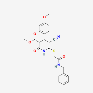 molecular formula C25H25N3O5S B11617024 Methyl 6-{[2-(benzylamino)-2-oxoethyl]sulfanyl}-5-cyano-4-(4-ethoxyphenyl)-2-oxo-1,2,3,4-tetrahydropyridine-3-carboxylate CAS No. 4654-12-0