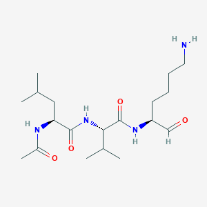 molecular formula C19H36N4O4 B116171 AC-Leu-val-lys-aldehyde 