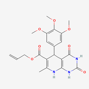 molecular formula C21H23N3O7 B11617275 Prop-2-en-1-yl 7-methyl-2,4-dioxo-5-(3,4,5-trimethoxyphenyl)-1,2,3,4,5,8-hexahydropyrido[2,3-d]pyrimidine-6-carboxylate 