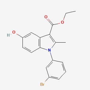 molecular formula C18H16BrNO3 B11617401 ethyl 1-(3-bromophenyl)-5-hydroxy-2-methyl-1H-indole-3-carboxylate 