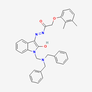 molecular formula C33H32N4O3 B11617425 N'-{(3Z)-1-[(dibenzylamino)methyl]-2-oxo-1,2-dihydro-3H-indol-3-ylidene}-2-(2,3-dimethylphenoxy)acetohydrazide 