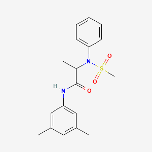 molecular formula C18H22N2O3S B11617750 N-(3,5-dimethylphenyl)-N~2~-(methylsulfonyl)-N~2~-phenylalaninamide 