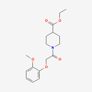 molecular formula C17H23NO5 B11617806 Ethyl 1-[(2-methoxyphenoxy)acetyl]piperidine-4-carboxylate 
