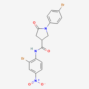 molecular formula C17H13Br2N3O4 B11617851 N-(2-bromo-4-nitrophenyl)-1-(4-bromophenyl)-5-oxopyrrolidine-3-carboxamide 