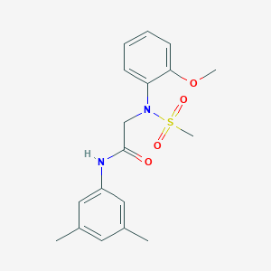 molecular formula C18H22N2O4S B11617865 N-(3,5-Dimethylphenyl)-2-[N-(2-methoxyphenyl)methanesulfonamido]acetamide 