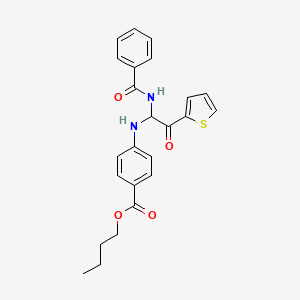 molecular formula C24H24N2O4S B11617982 Butyl 4-({2-oxo-1-[(phenylcarbonyl)amino]-2-(thiophen-2-yl)ethyl}amino)benzoate 