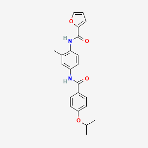 molecular formula C22H22N2O4 B11618015 N-[2-methyl-4-({[4-(propan-2-yloxy)phenyl]carbonyl}amino)phenyl]furan-2-carboxamide 