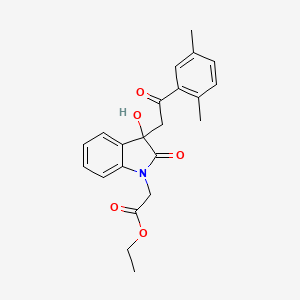 molecular formula C22H23NO5 B11618078 ethyl {3-[2-(2,5-dimethylphenyl)-2-oxoethyl]-3-hydroxy-2-oxo-2,3-dihydro-1H-indol-1-yl}acetate 