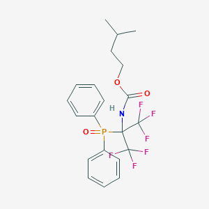 molecular formula C21H22F6NO3P B116181 Isopentyl (2-(diphenylphosphoryl)-1,1,1,3,3,3-hexafluoropropan-2-yl)carbamate CAS No. 145430-08-6