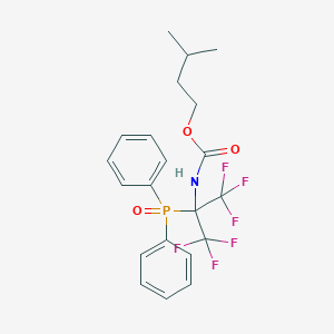 molecular formula C21H22F6NO3P B116181 Carbamic acid, (1-(diphenylphosphinyl)-2,2,2-trifluoro-1-(trifluoromethyl)ethyl)-, 3-methylbutyl ester CAS No. 145430-08-6