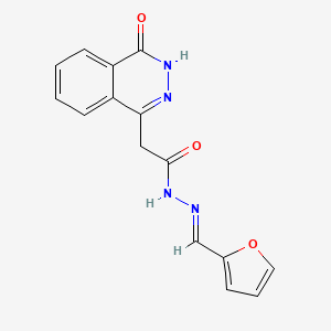 molecular formula C15H12N4O3 B11618193 N'-[(E)-furan-2-ylmethylidene]-2-(4-oxo-3,4-dihydrophthalazin-1-yl)acetohydrazide 