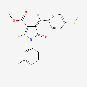 molecular formula C23H23NO3S B11618220 methyl (4Z)-1-(3,4-dimethylphenyl)-2-methyl-4-[4-(methylsulfanyl)benzylidene]-5-oxo-4,5-dihydro-1H-pyrrole-3-carboxylate 