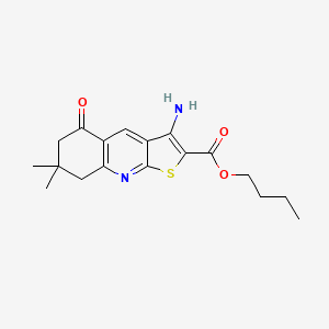molecular formula C18H22N2O3S B11618343 Butyl 3-amino-7,7-dimethyl-5-oxo-5,6,7,8-tetrahydrothieno[2,3-b]quinoline-2-carboxylate 