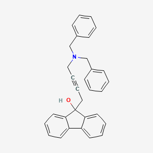 molecular formula C31H27NO B11618541 9-[4-(dibenzylamino)but-2-yn-1-yl]-9H-fluoren-9-ol 
