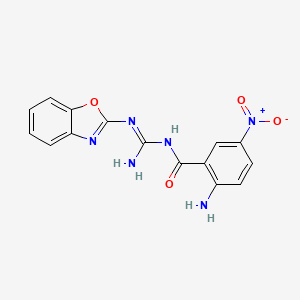 molecular formula C15H12N6O4 B11618569 2-amino-N-[(E)-amino(1,3-benzoxazol-2-ylamino)methylidene]-5-nitrobenzamide 