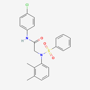 molecular formula C22H21ClN2O3S B11618661 N-(4-Chlorophenyl)-2-[N-(2,3-dimethylphenyl)benzenesulfonamido]acetamide 