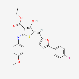molecular formula C26H22FNO5S B11618694 ethyl (5Z)-2-(4-ethoxyanilino)-5-[[5-(4-fluorophenyl)furan-2-yl]methylidene]-4-oxothiophene-3-carboxylate 