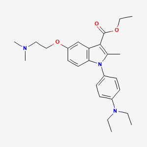 molecular formula C26H35N3O3 B11618701 ethyl 1-[4-(diethylamino)phenyl]-5-[2-(dimethylamino)ethoxy]-2-methyl-1H-indole-3-carboxylate 