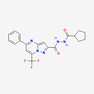 molecular formula C20H18F3N5O2 B11618742 N'-(cyclopentylcarbonyl)-5-phenyl-7-(trifluoromethyl)pyrazolo[1,5-a]pyrimidine-2-carbohydrazide 