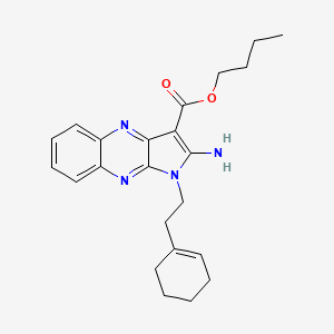 molecular formula C23H28N4O2 B11618756 butyl 2-amino-1-(2-cyclohex-1-en-1-ylethyl)-1H-pyrrolo[2,3-b]quinoxaline-3-carboxylate 