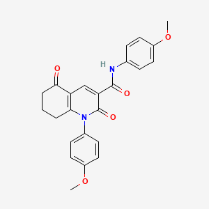 molecular formula C24H22N2O5 B11618823 N,1-bis(4-methoxyphenyl)-2,5-dioxo-1,2,5,6,7,8-hexahydroquinoline-3-carboxamide 