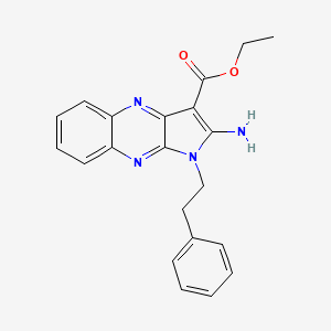 molecular formula C21H20N4O2 B11618865 ethyl 2-amino-1-(2-phenylethyl)-1H-pyrrolo[2,3-b]quinoxaline-3-carboxylate 