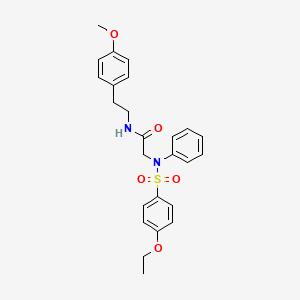 molecular formula C25H28N2O5S B11618887 N-[2-(4-Methoxyphenyl)ethyl]-2-(N-phenyl4-ethoxybenzenesulfonamido)acetamide 