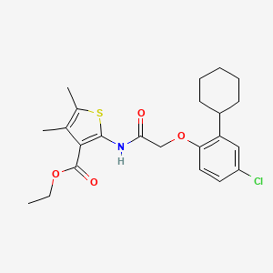 molecular formula C23H28ClNO4S B11619015 Ethyl 2-{[(4-chloro-2-cyclohexylphenoxy)acetyl]amino}-4,5-dimethylthiophene-3-carboxylate 