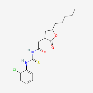 molecular formula C18H23ClN2O3S B11619037 N-[(2-chlorophenyl)carbamothioyl]-2-(2-oxo-5-pentyloxolan-3-yl)acetamide CAS No. 328071-01-8