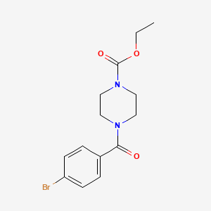 molecular formula C14H17BrN2O3 B11619056 Ethyl 4-(4-bromobenzoyl)piperazine-1-carboxylate 