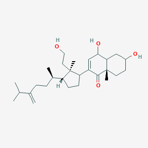 molecular formula C28H46O4 B116192 (8aS)-4,6-dihydroxy-2-[(2R,3R)-2-(2-hydroxyethyl)-2-methyl-3-[(2R)-6-methyl-5-methylideneheptan-2-yl]cyclopentyl]-8a-methyl-4,4a,5,6,7,8-hexahydronaphthalen-1-one CAS No. 143625-40-5
