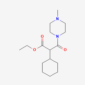 molecular formula C16H28N2O3 B11619293 Ethyl 2-cyclohexyl-3-(4-methylpiperazin-1-yl)-3-oxopropanoate 