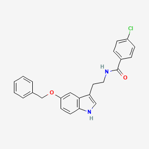 molecular formula C24H21ClN2O2 B11619360 N-{2-[5-(benzyloxy)-1H-indol-3-yl]ethyl}-4-chlorobenzamide 