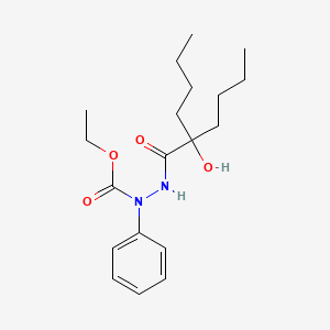 molecular formula C19H30N2O4 B11619487 Ethyl 2-(2-butyl-2-hydroxyhexanoyl)-1-phenylhydrazinecarboxylate 